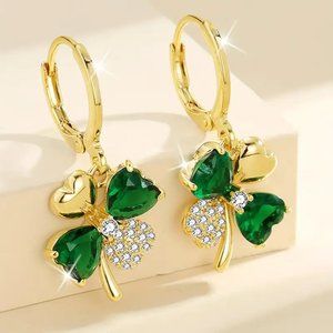 St. Patrick's Day Earrings Four Leaf Clover